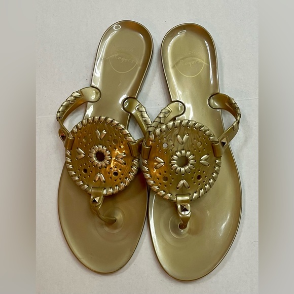 Jack Rogers Shoes - Ladies size 9. Jack Rodgers “Georgica Jelly Gold” Sandals